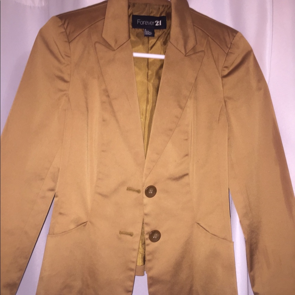 Forever 21 fitted gold blazer